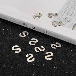 変色しない304ステンレススチールの文字チャーム  文字.s  11.5x8.5x0.8mm  穴：1mm&nbsp;X-STAS-O072-S