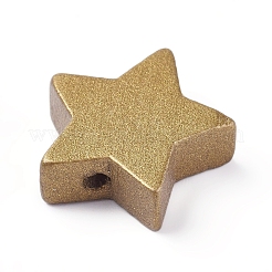 スプレー塗装天然木ビーズ  スター  ダークチソウ  18~19x19~20x6mm  穴：2mm  約50個/袋&nbsp;DIY-WH0162-43A