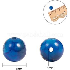 Окрашенные естественный агат граненый круглые бусины G-NB0001-07