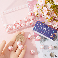 30 шт. круглые силиконовые бусины с рисунком лапы&nbsp;SIL-SC0002-03C