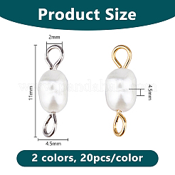 40 шт. 2 цвета натуральный культивированный пресноводный жемчуг звенья соединительные подвески PALLOY-DC00035