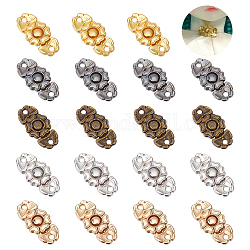 NBEADS 80 Sets 5 Colors Flower Alloy Snap Lock Clasps, Metal Cloak Clasp Fasteners Closure Decorative Sew on Hooks and Eyes Sewing Fasteners for Sewing Clothing Bags DIY Crafts