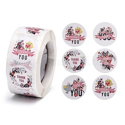 1 Inch Thank You Roll Stickers, Self-Adhesive Paper Gift Tag Stickers, for Party, Decorative Presents, Word, 24.5mm, 500pcs/roll