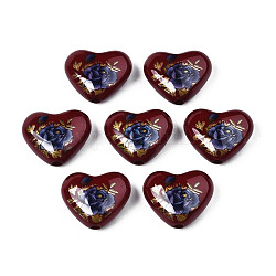 Perles acryliques opaques, cœur, brun coco, 16x19x8mm, Trou: 2mm
