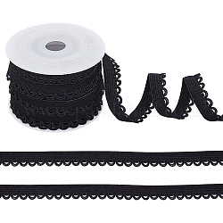 Nbeads нейлоновый эластичный шнур, квартира с кружевом, аксессуары для одежды, чёрные, 12 мм, около 10.94 ярда (10 м) / рулон