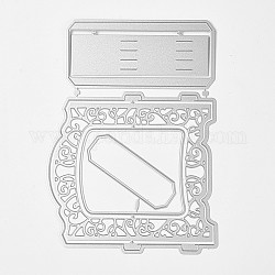 金属切削フレームダイスステンシル  DIYスクラップブッキング/フォトアルバム用  装飾的なエンボス印刷紙のカード  つや消しプラチナ  18.6x13.1cm