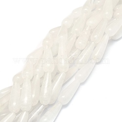 Natural Quartz Crystal Beads Strands, Rock Crystal, Waterdrop, 30x10mm, Hole: 1.4mm, about 13pcs/strand, 15.75''(40cm)