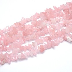 Natural Rose Quartz Beads Strands, Chips, 8~20x8~18mm, Hole: 1mm, about 31.5 inch