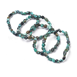 Bracelets élastiques à perles turquoise naturelles, pierre roulée, pépites, 2~2-1/4 pouce (5.2~5.6 cm), perle: 7~13x6~10 mm