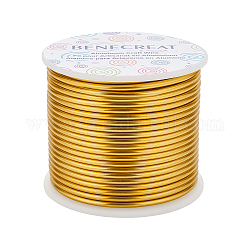 Benecreat матовая круглая алюминиевая проволока, золотые, 10 датчик, 2.5 мм, 24.5 м / рулон