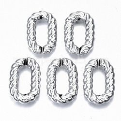 CCB Plastic Linkings Rings, Quick Link Connectors, For Jewelry Cable Chains Making, Twist Oval, Platinum, 30x19.5x4mm, Inner Diameter: 18.5x8mm