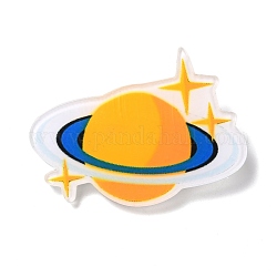 Planet Sicherheitsbrosche aus Acryl, Universe Space Anstecknadel für Rucksackkleidung, orange, 34x48x2 mm