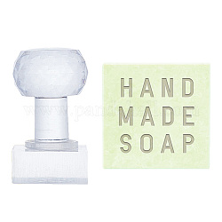 Прозрачные акриловые штампы для мыла, поставки форм для мыла своими руками, квадрат со словом мыло ручной работы, слово, 60x38x38 мм, картина: 35x35 мм