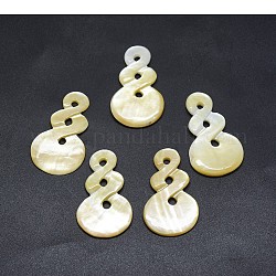 Shell Pendants, Calabash, 42~44x24~25x2~3mm, Hole: 3~4mm