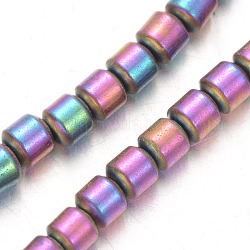 Smerigliato elettrolitico non magnetici fili di perline di ematite sintetico, colonna, ab colore placcato, 2x2mm, Foro: 1 mm, circa 195pcs/filo, 15.7 pollice