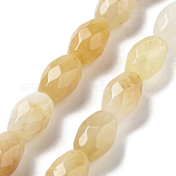 Topazio naturale perle di giada fili, riso sfaccettato, 12.5x8mm, Foro: 1.2 mm, circa 16pcs/filo, 7.68 pollice (19.5 cm)