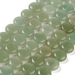 Natürlichen grünen Aventurin Perlen Stränge, Flachrund, 14.6~15.5x6~6.5 mm, Bohrung: 0.8 mm, ca. 27 Stk. / Strang, 15.59''~15.87'' (39.6~40.3 cm)