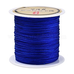 Cordon de noeud chinois en nylon de 40 mètre, cordon de bijoux en nylon pour la fabrication de bijoux, bleu, 0.6mm