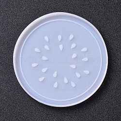 Silicone Cup Mat Molds, Resin Casting Molds, For UV Resin, Epoxy Resin Craft Making, Flat Round, Dragon Fruit, White, 124x9mm, Inner Diameter: 119mm