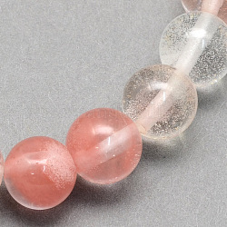 Tigerskin Glass Round Beads Strands, 10mm, Hole: 1.2mm, about 37~40pcs/strand, 14.9~15.1 inch(38~38.5cm)