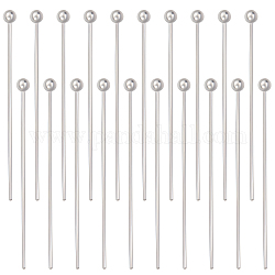 Beebeecraft 25 Pairs 925 Sterling Silver Ball Head Pins, Silver, 25x0.5mm