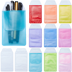 Gomakerer 20pcs 10 couleurs sac à stylo pvc anti-feuilles, poche stylo infirmière, rectangle, couleur mixte, 157x85x1mm, 2 pcs / couleur