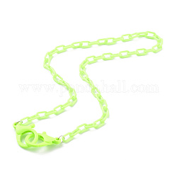 Personalisierte undurchsichtige Acryl-Kabelketten-Halsketten, Handtaschenketten, mit Kunststoff-Hummerkrallenverschlüssen, Rasen grün, 23.03 Zoll (58.5 cm)