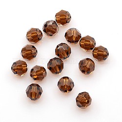 Perlien cristallo austriaco, 8 mm sfaccettato tondo, topazio fumoso, Foro: 1 mm