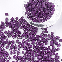 Краски для выпечки стеклянные бусины, кубические, фиолетовые, 3~6x2~2.5x2~2.5 мм, отверстие : 1 мм, около 15000 шт / упаковка