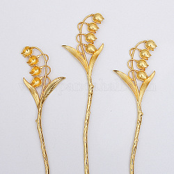 Legierungshaar Sticks, Blume, golden, 180x41 mm