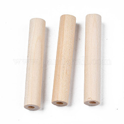 Cuentas de madera naturales, sin teñir, palo, PapayaWhip, 40x7mm, agujero: 3 mm