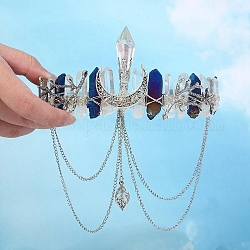 Haarbänder aus Naturkristall, Blau, 150x120x45 mm