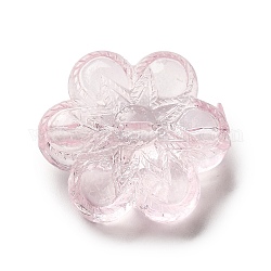 Transparente Acryl Perlen, gefärbt, Blume, rosa, 26x23x11.5 mm, Bohrung: 1.8 mm, ca. 142 Stk. / 500 g