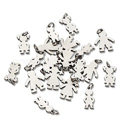 316 Stainless Steel Pendants, Boy and Girls, Stainless Steel Color, 20pcs/set