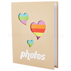 6-дюймовая бумажная обложка фотоальбома, держатель для хранения фотографий книга памяти с 100 карманом, прямоугольные, сердце, 166x126x50 мм, внутренний диаметр: 155x106 мм, 50 лист
