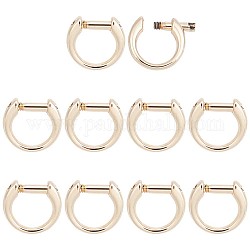 Wadorn 10 D-Ringe aus Zinklegierung mit Schraubschäkel, Schnallen für Taschengurtverbinder, Licht Gold, 1.6x1.55x0.45 cm, Innendurchmesser: 1.1x1 cm