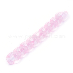 Transparente handgefertigte Bordsteinkette aus Acryl, verdrillten Kette, rosa, 29.5x20.5x6 mm, ca. 39.37 Zoll (1m)/Strang