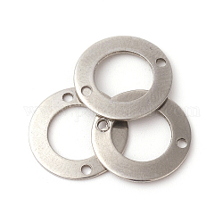 Conectores de enlaces de acero inoxidable 201, buñuelo, color acero inoxidable, 15x0.9~1mm, agujero: 1.4 mm, diámetro interior: 9 mm