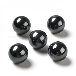 Perles en pierre noire naturelle, pas de trous / non percés, ronde, 25~25.5mm