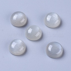 Cabochons pierre de lune grise naturelle, demi-rond / dôme, 10x5mm