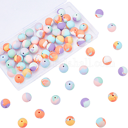 Chgcraft 60pcs perles de silicone 3 couleurs, fabrication de colliers et bracelets d'allaitement bricolage, pendentifs à mâcher pour les dentistes, ronde, colorées, 15mm, Trou: 2mm, 20 pcs / couleur