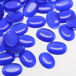 Katzenauge-Cabochons, Oval, Blau, 14x10x2.5 mm