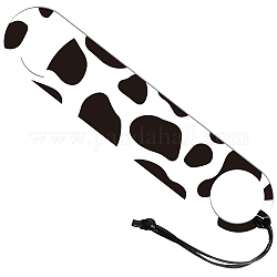201 Stainless Steel Bottle Opener, with PU Leather Cord, Rectangle, Cow Pattern, 178x38x2mm
