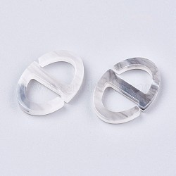 Boucles en acrylique, ovale, grises , 22.5x15.5x2.8mm, Trou: 10.5x7.2mm