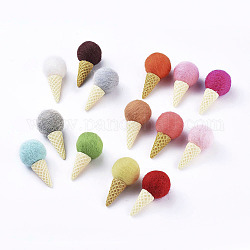 Wool Felt Ice Cream Crafts Supplies, for Baby Shower Gender Reveal Tent Decoration, Mixed Color, 62~63x30~32mm