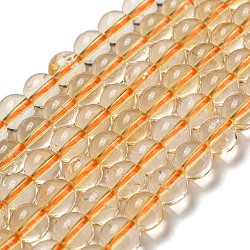 Chapelets de perles de citrine naturelle, ronde, 6mm, Trou: 1mm, Environ 65 pcs/chapelet, 15 pouce