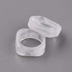 Quadratische transparente Harzfingerringe, Nachahmung Edelstein-Stil, Transparent, uns Größe 6 1/2 (16.9mm)
