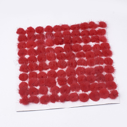 Faux Mink Fur Ball Decoration, Pom Pom Ball, For DIY Craft, Red, 2.5~3cm, about 100pcs/board