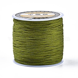 Fil de nylon, corde à nouer chinoise, vert olive, 0.8mm, environ 109.36 yards (100 m)/rouleau