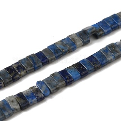 Abalorios de lapislázuli naturales hebras, 2 agujero, Rectángulo, 2.5~3x5x2.5mm, agujero: 0.8 mm, aproximamente 138~140 pcs / cadena, 15.28''~15.31'' (38.8~38.9 cm)